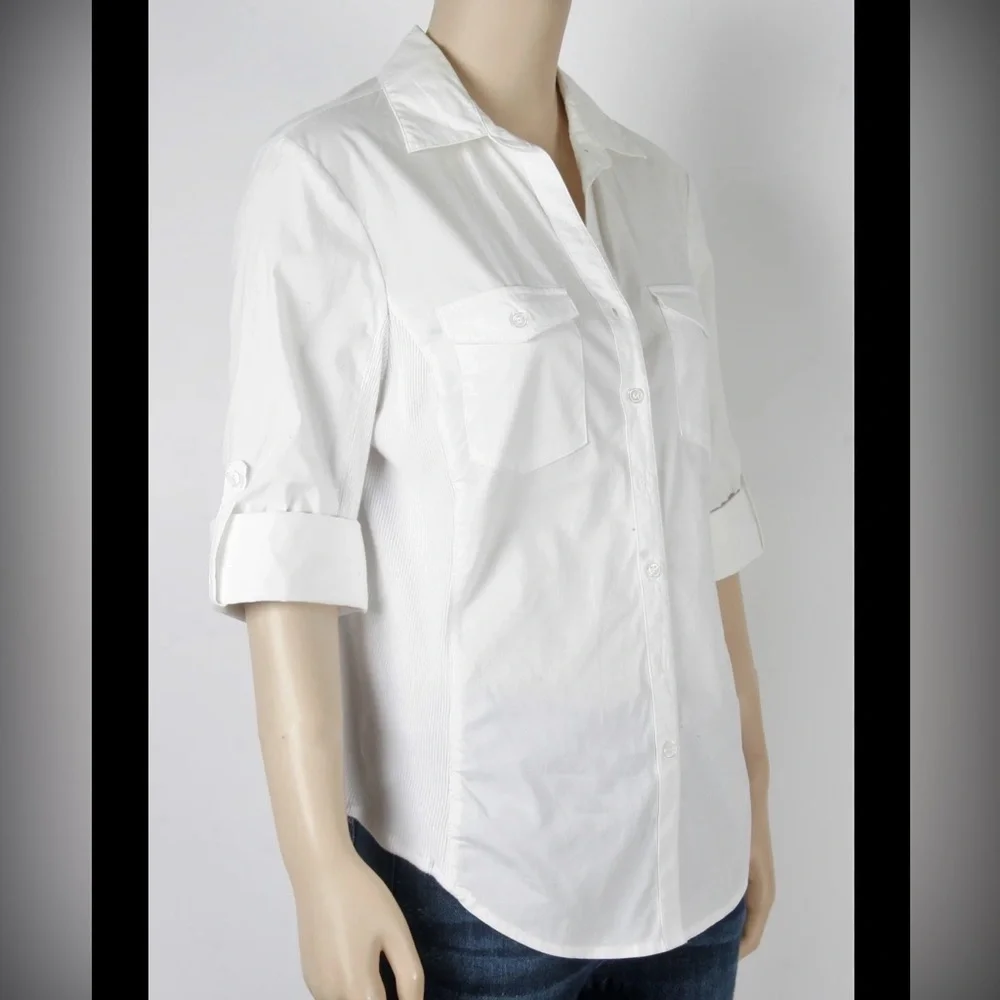 Harve Benard Women's White Button-Down Shirt - Picture 1 of 6